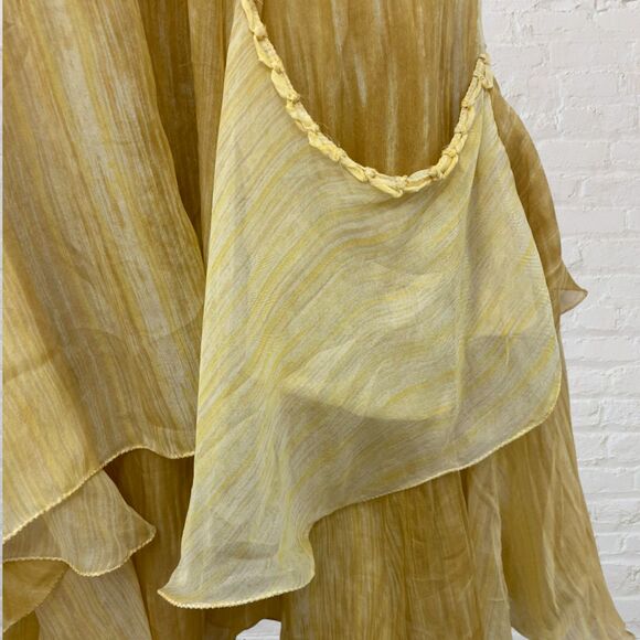 Max Studio Golden Yellow Silk Ruffle Dress | Special Edition | Size S - Picture 8 of 16